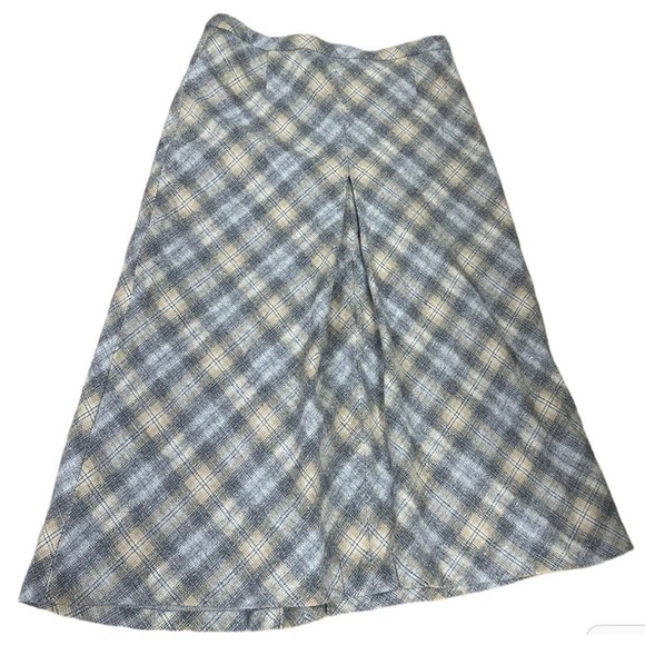 Pendleton 100% Virgin Wool Plaid Skirt Grey Pleaded Size 6 Knee Length - Picture 1 of 6